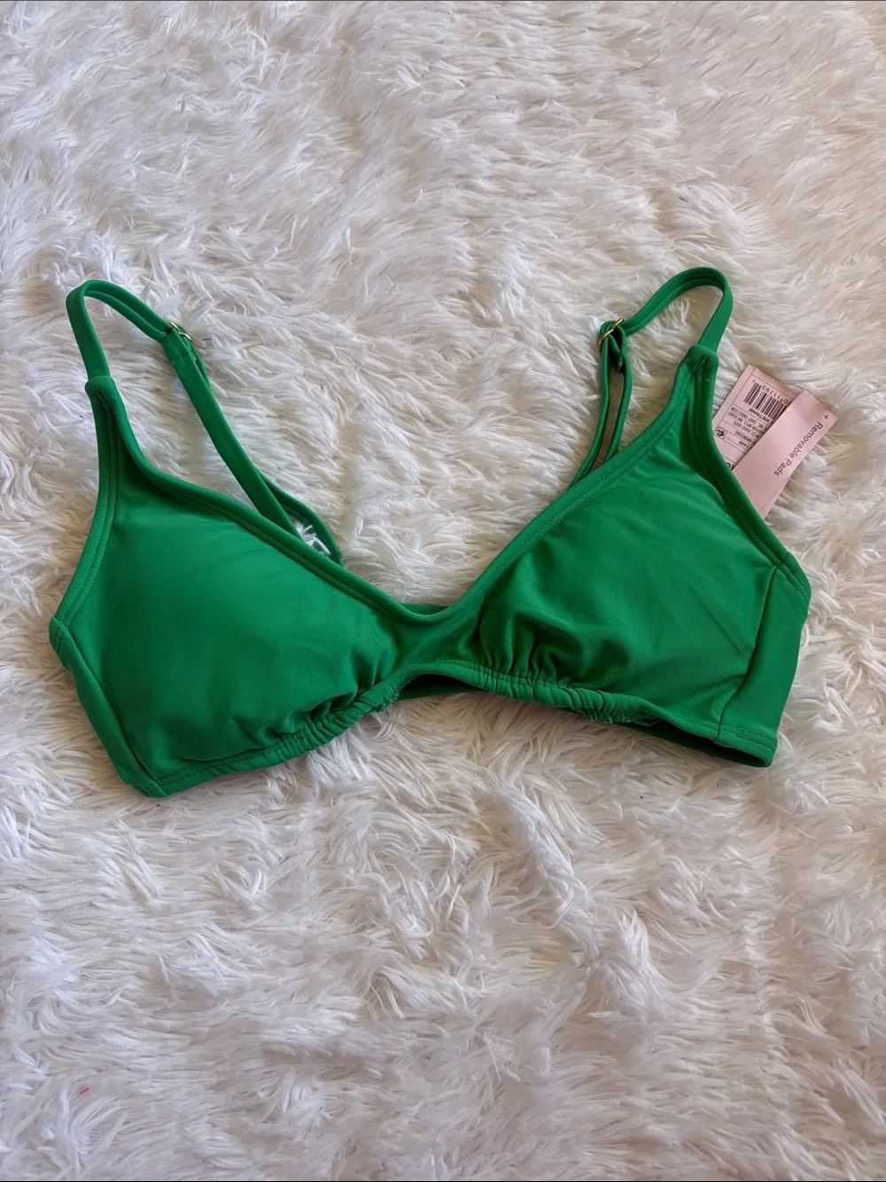 NWT Wild Fable Green Scoop Front Swim Top Size XXS